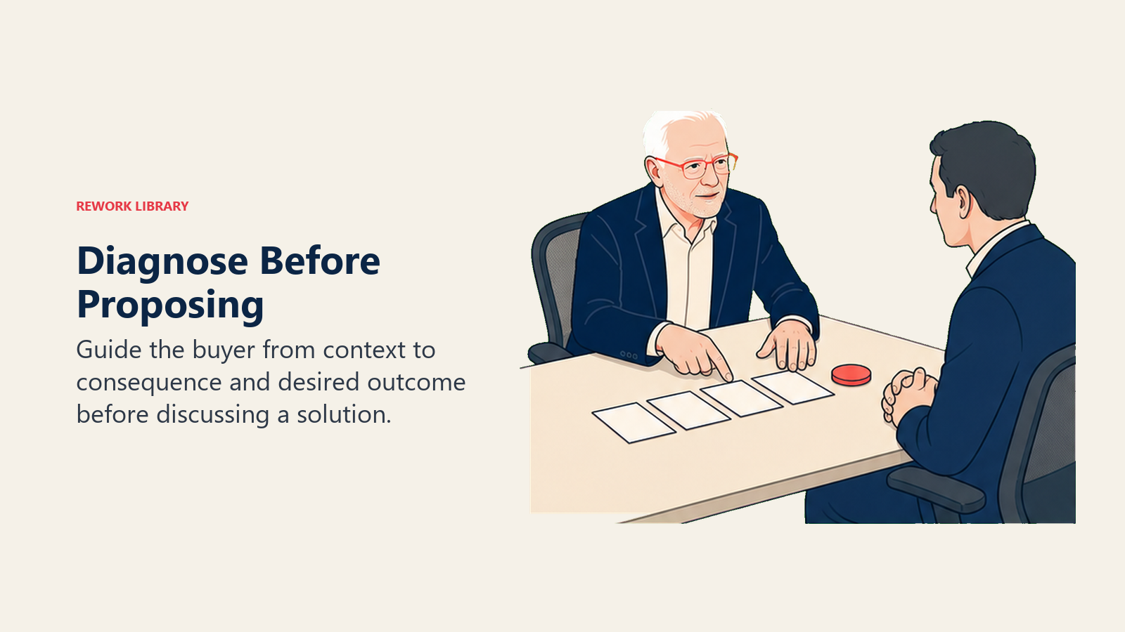 Neil Rackham diagnose before proposing leadership scene