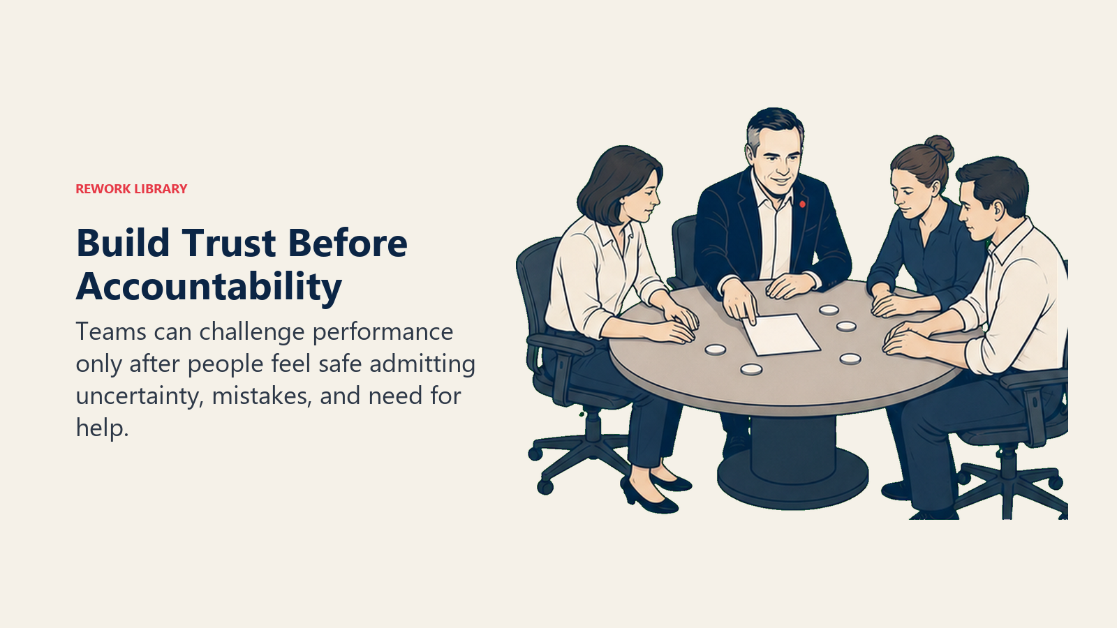 Patrick Lencioni build trust before accountability leadership scene
