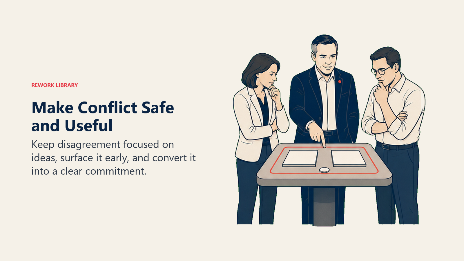 Patrick Lencioni make conflict safe and useful leadership scene