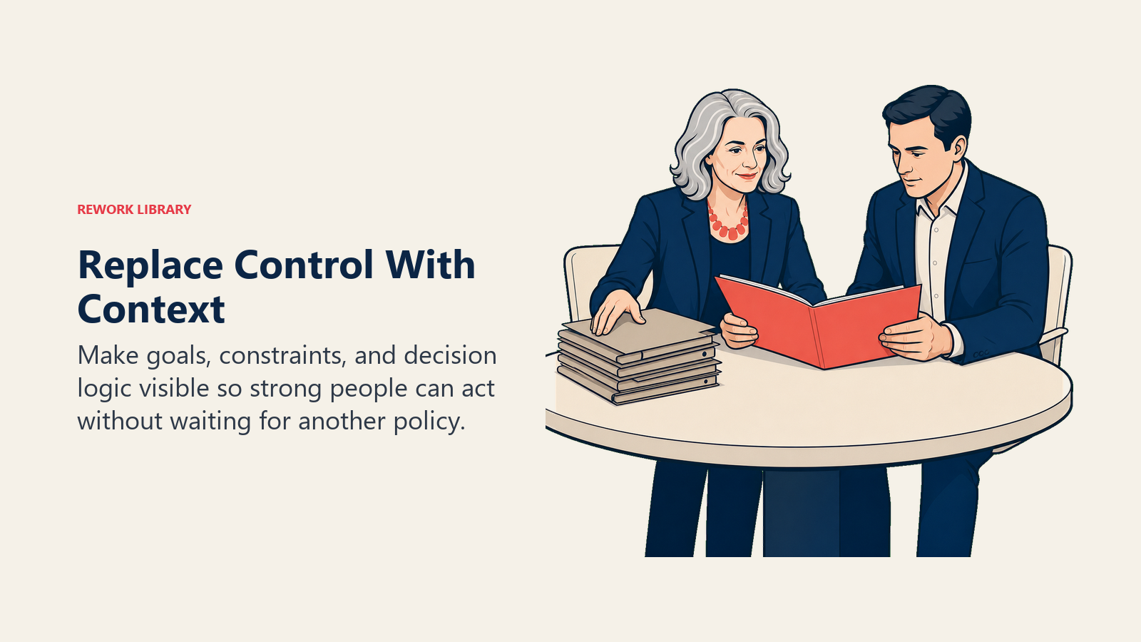 Patty McCord replacing policy-heavy control with a shared operating brief and clear context
