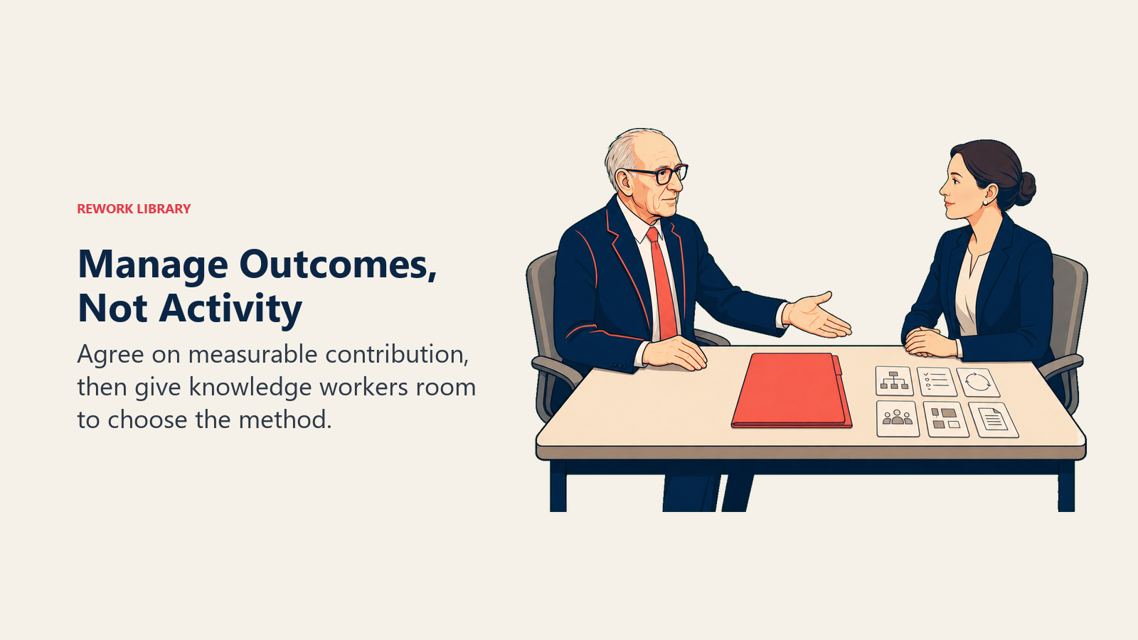 Peter Drucker aligning measurable outcomes with a manager while leaving room for individual methods