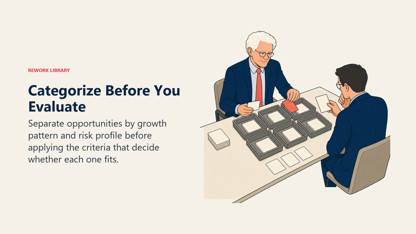Peter Lynch categorizing opportunities before applying different evaluation criteria