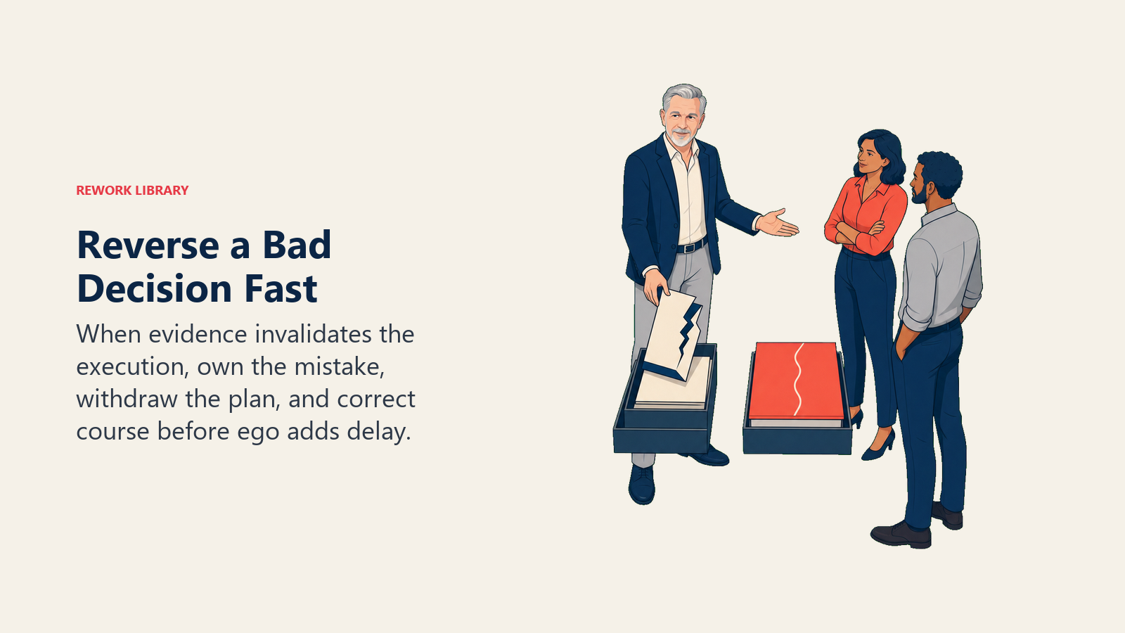 Reed Hastings withdrawing a flawed execution plan and redirecting the team to a unified approach