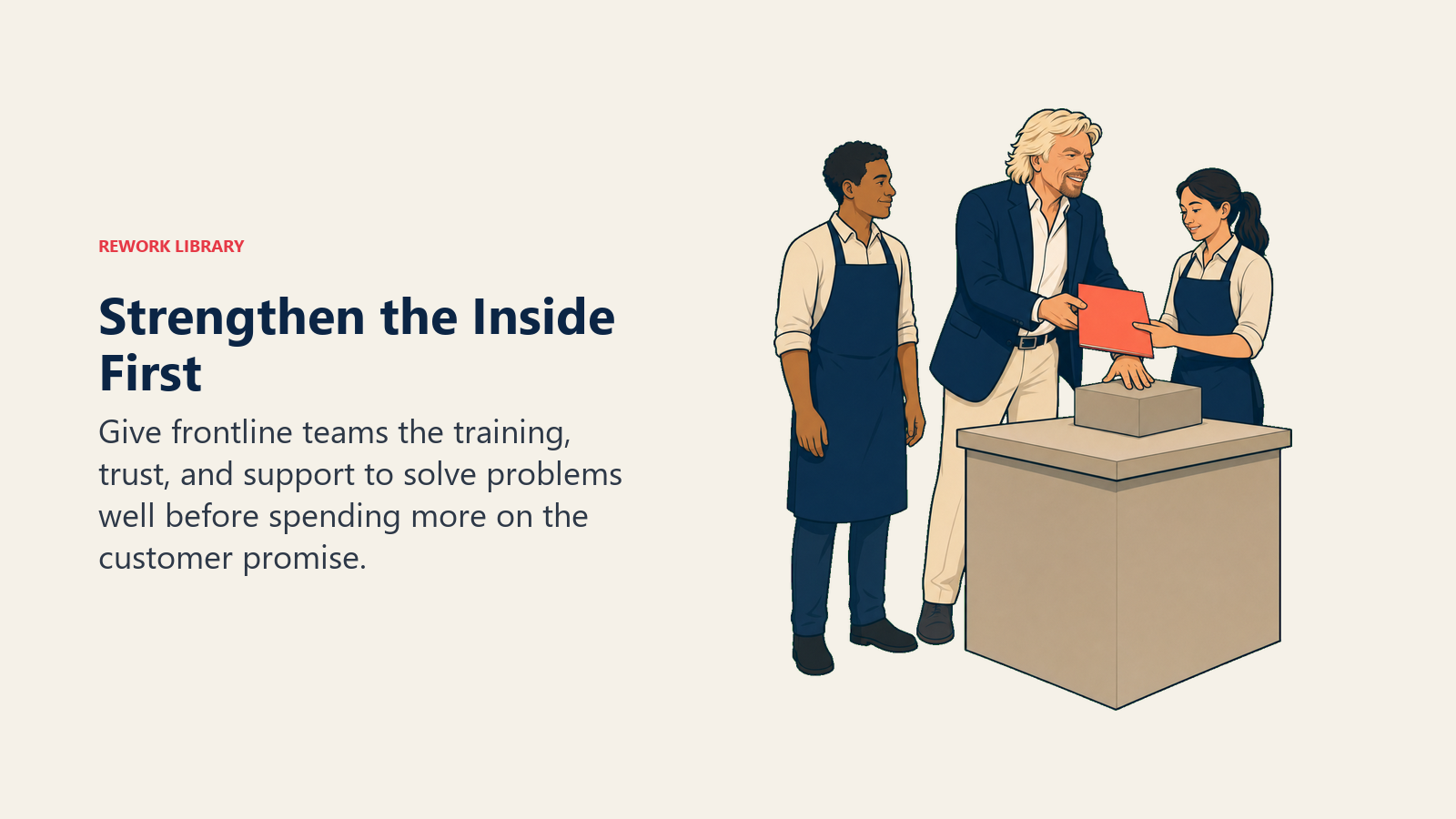 Richard Branson strengthening frontline training and support before the customer handoff