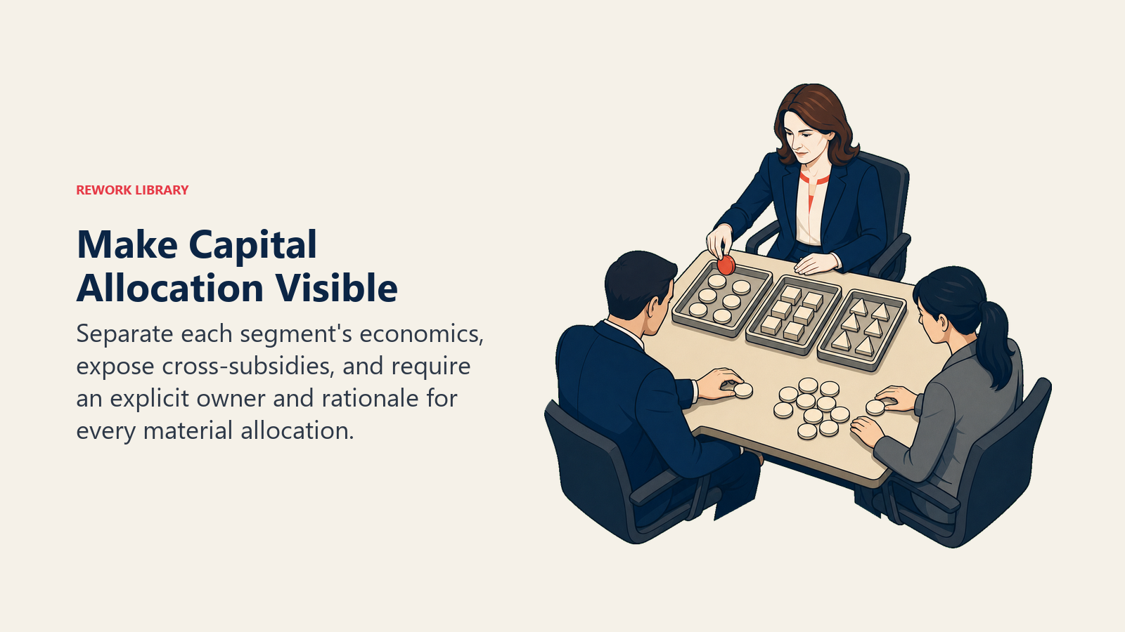 Ruth Porat separating resource allocations into visible segments with clear owners