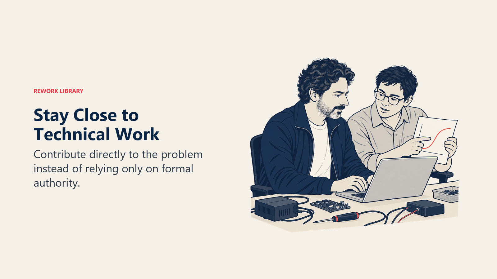 Tetap Dekat dengan Pekerjaan Teknis: Sergey Brin mengetik sambil meninjau pengujian bersama seorang insinyur.