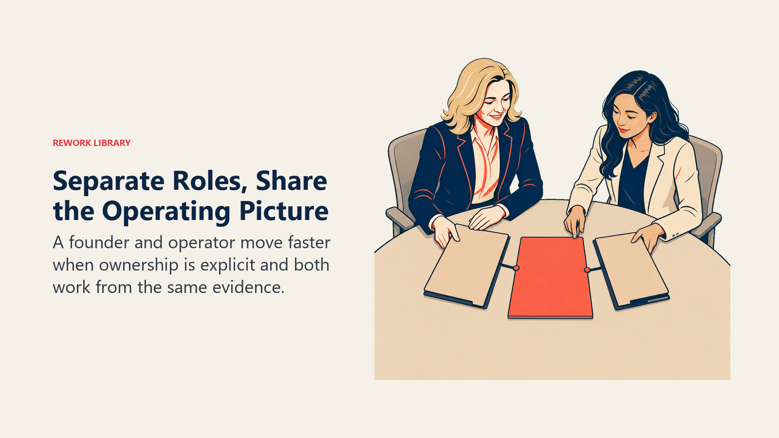 Sheryl Sandberg and a founder separating ownership while aligning on one operating plan