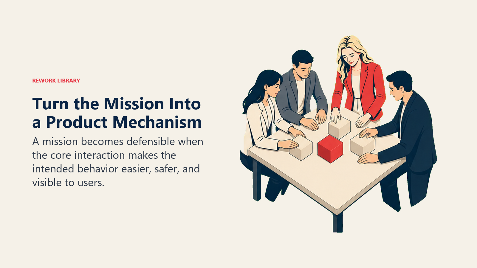 Turn the Mission Into a Product Mechanism: A mission becomes defensible when the core interaction makes the intended behavior easier, safer, and visible to users.