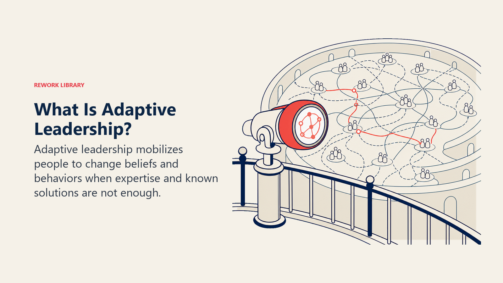 What is adaptive leadership shown as a balcony lens revealing hidden organizational patterns