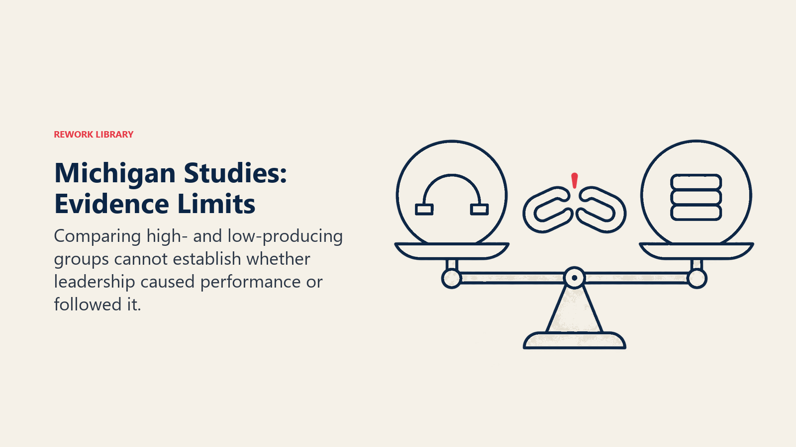 Dos observaciones equilibradas con un vínculo causal débil ilustran los límites de la evidencia de los estudios de Michigan