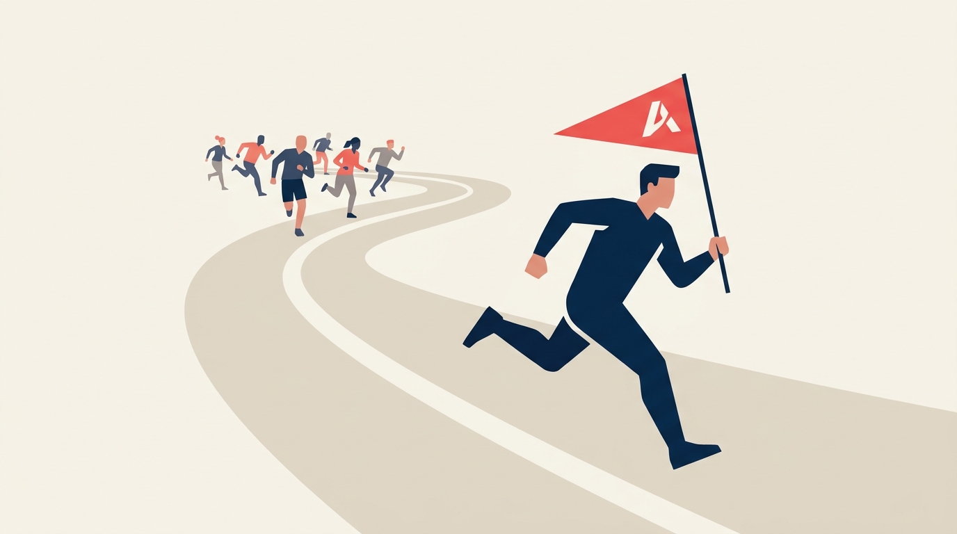 Pacesetting leadership style - a leader setting a fast pace with team members striving to keep up