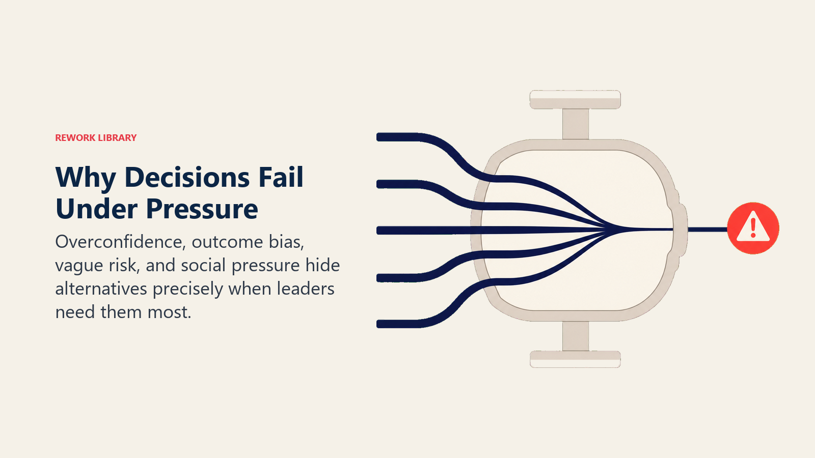 Narrowing lens showing how pressure hides alternative decision paths