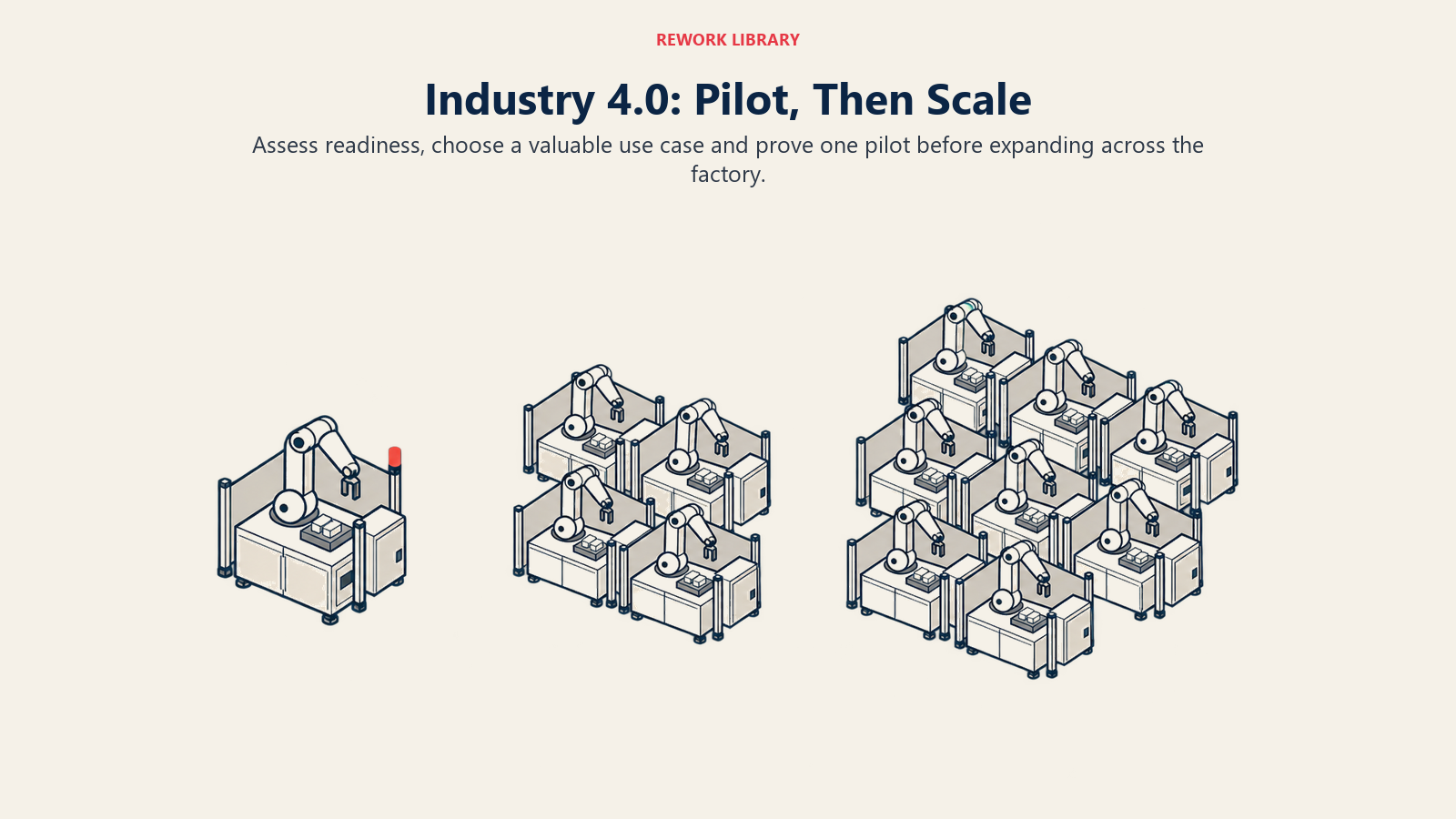 Industry 4.0 pilot scaling from one connected workcell to larger replicated groups