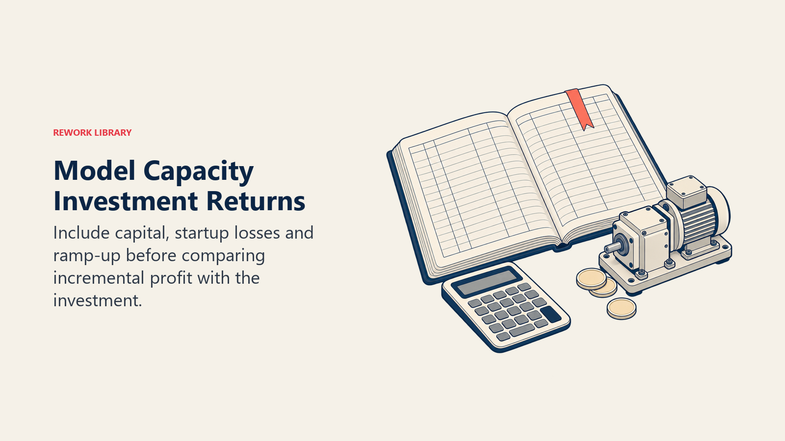 Capacity investment ledger combines equipment spending, startup costs and expected returns