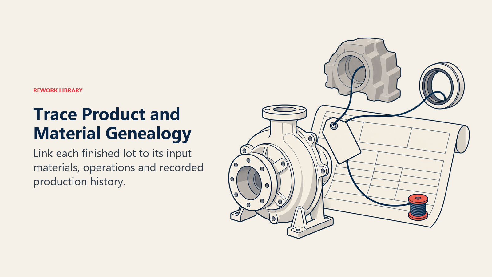 MES lot genealogy connects a finished housing to input components and production records