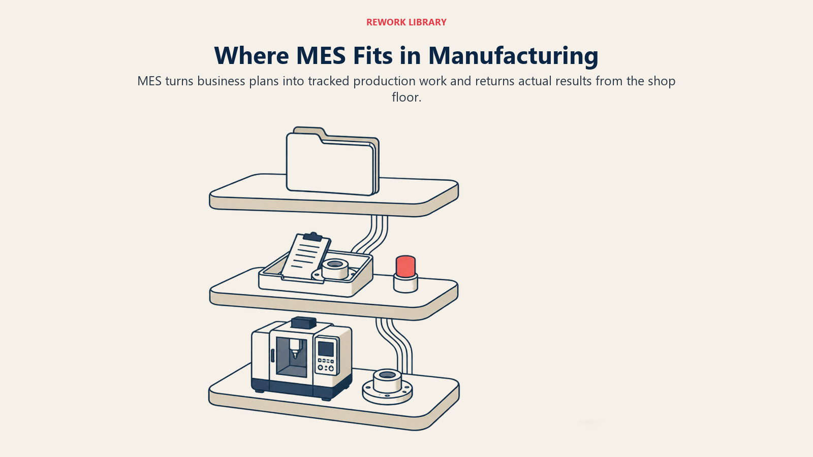 Manufacturing execution sits between business planning and physical shop-floor operations