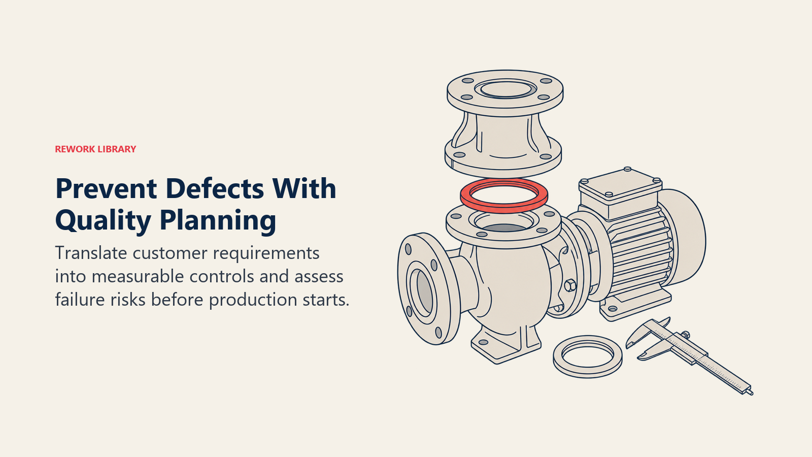 Pump sealing ring examined before production as a quality-planning FMEA example