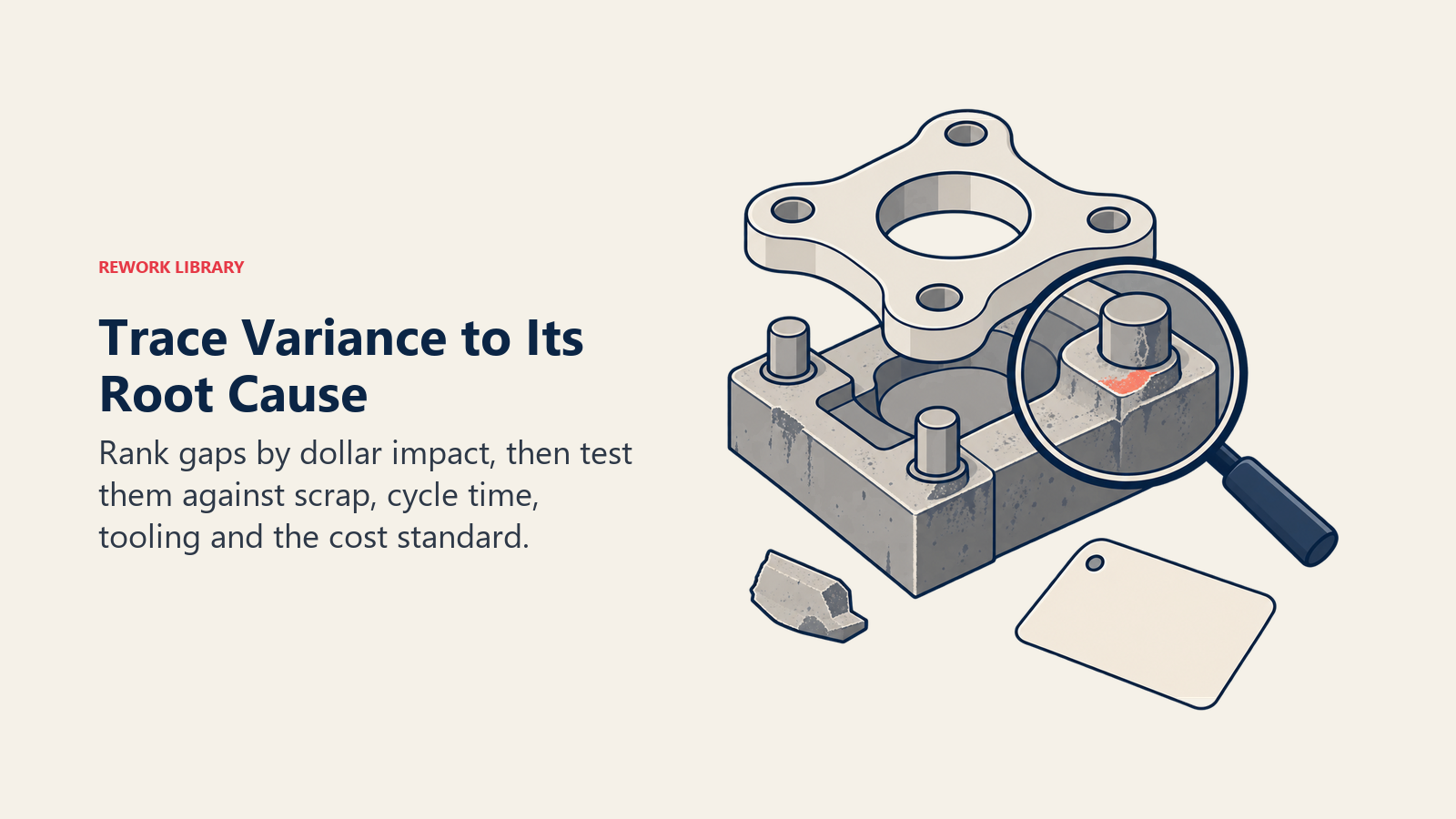 Trace Variance to Its Root Cause: A lens reveals worn tooling behind the cost symptom so the fix targets the process.