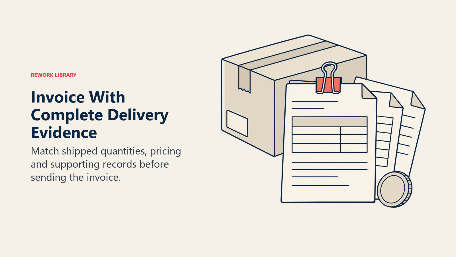 Invoice With Complete Delivery Evidence: Match shipped quantities, pricing and supporting records before sending the invoice.
