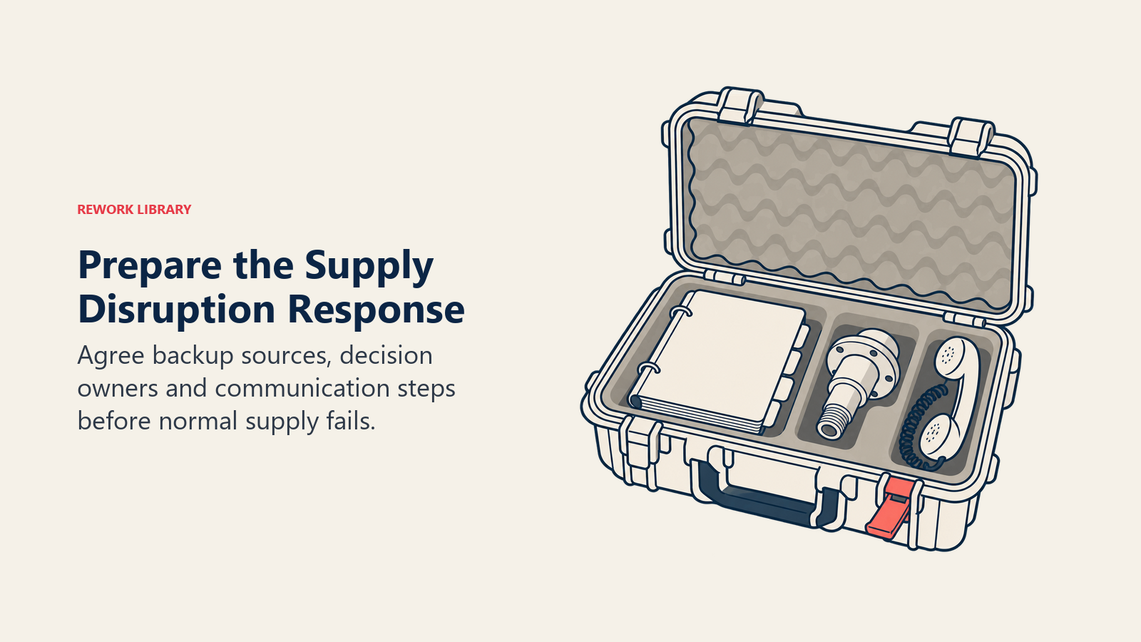 Prepare the Supply Disruption Response: Agree backup sources, decision owners and communication steps before normal supply fails.