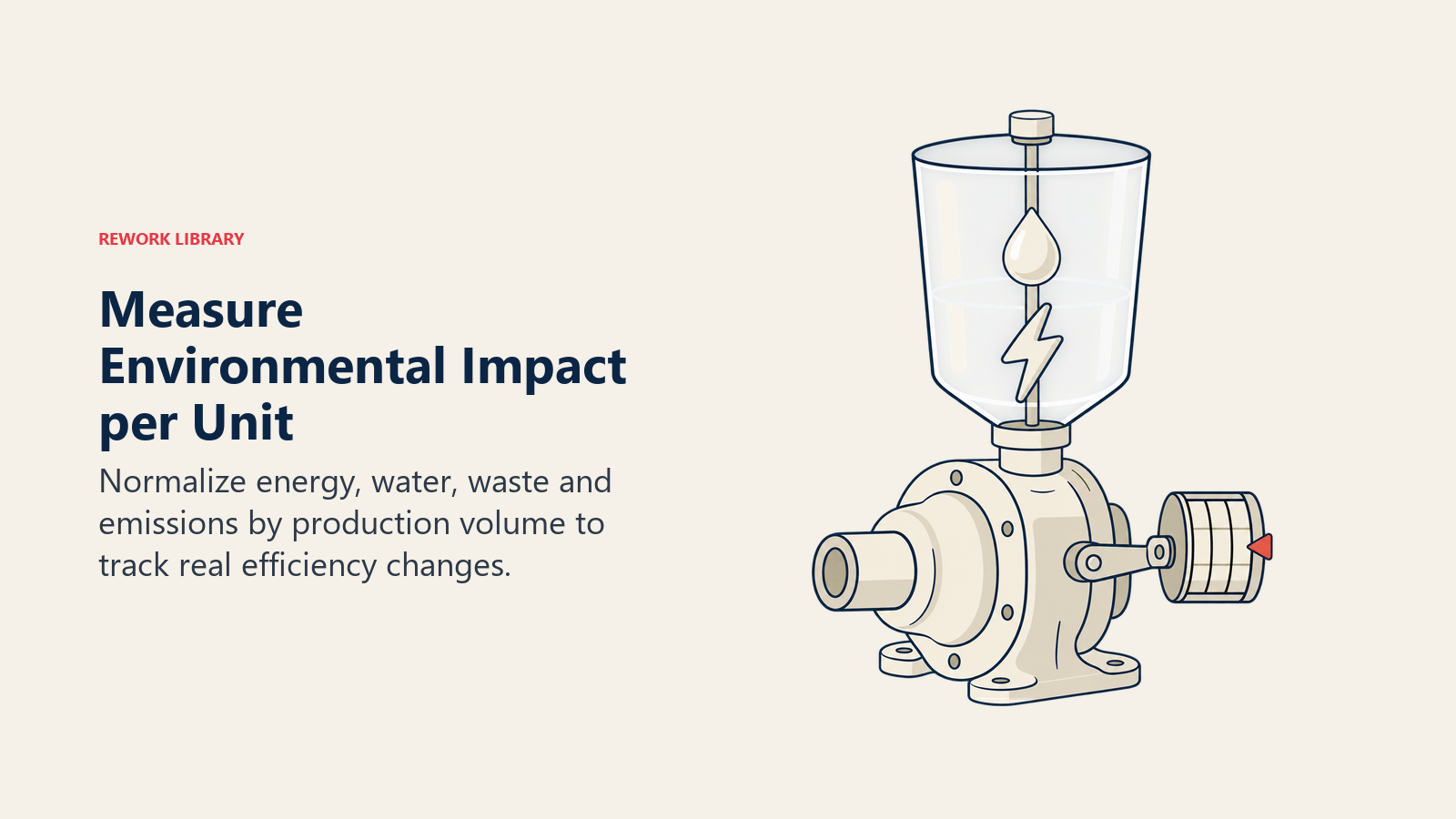 Measure Environmental Impact per Unit: Normalize energy, water, waste and emissions by production volume to track real efficiency changes.