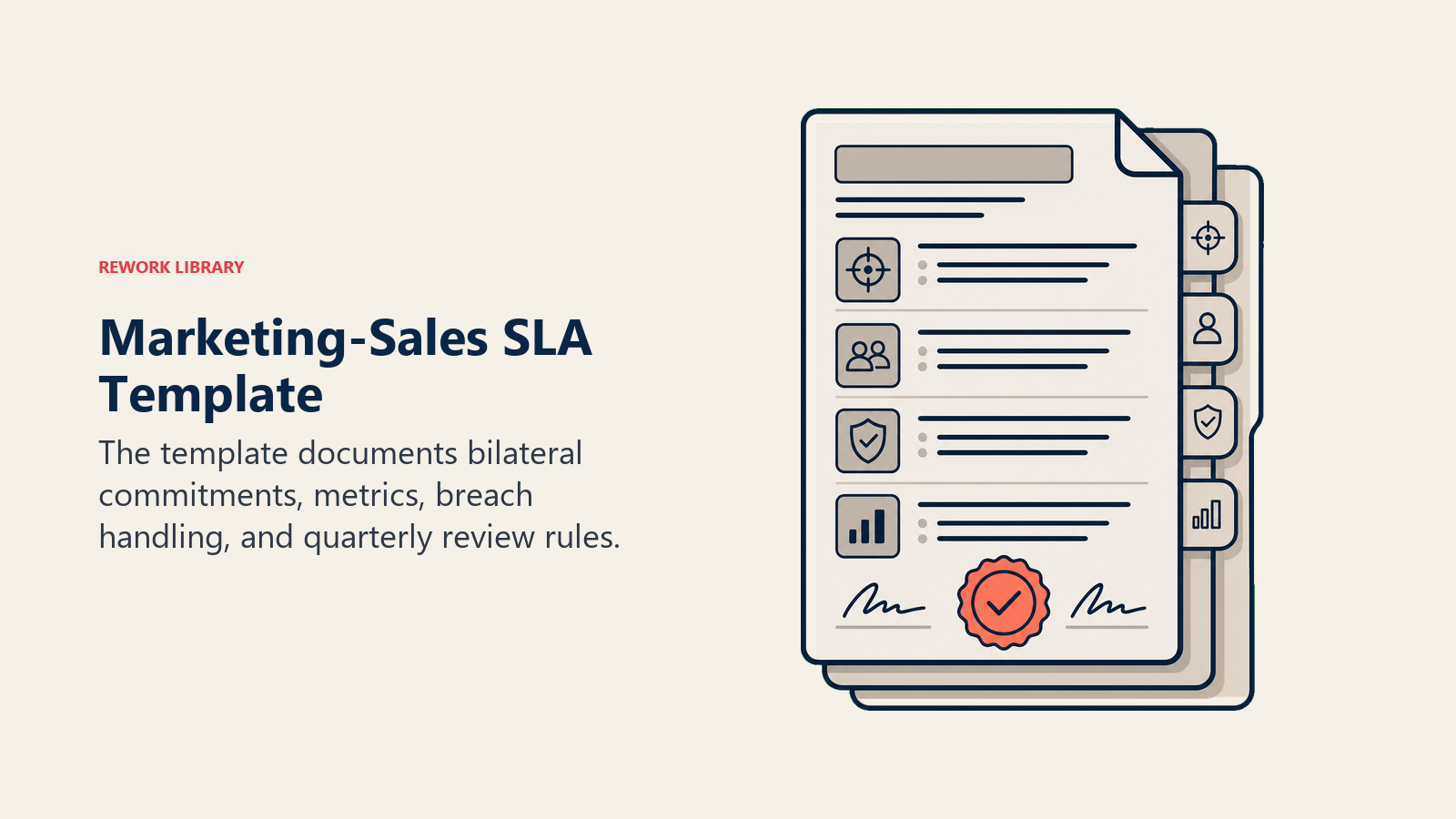Marketing-sales SLA template shown as a structured bilateral agreement document