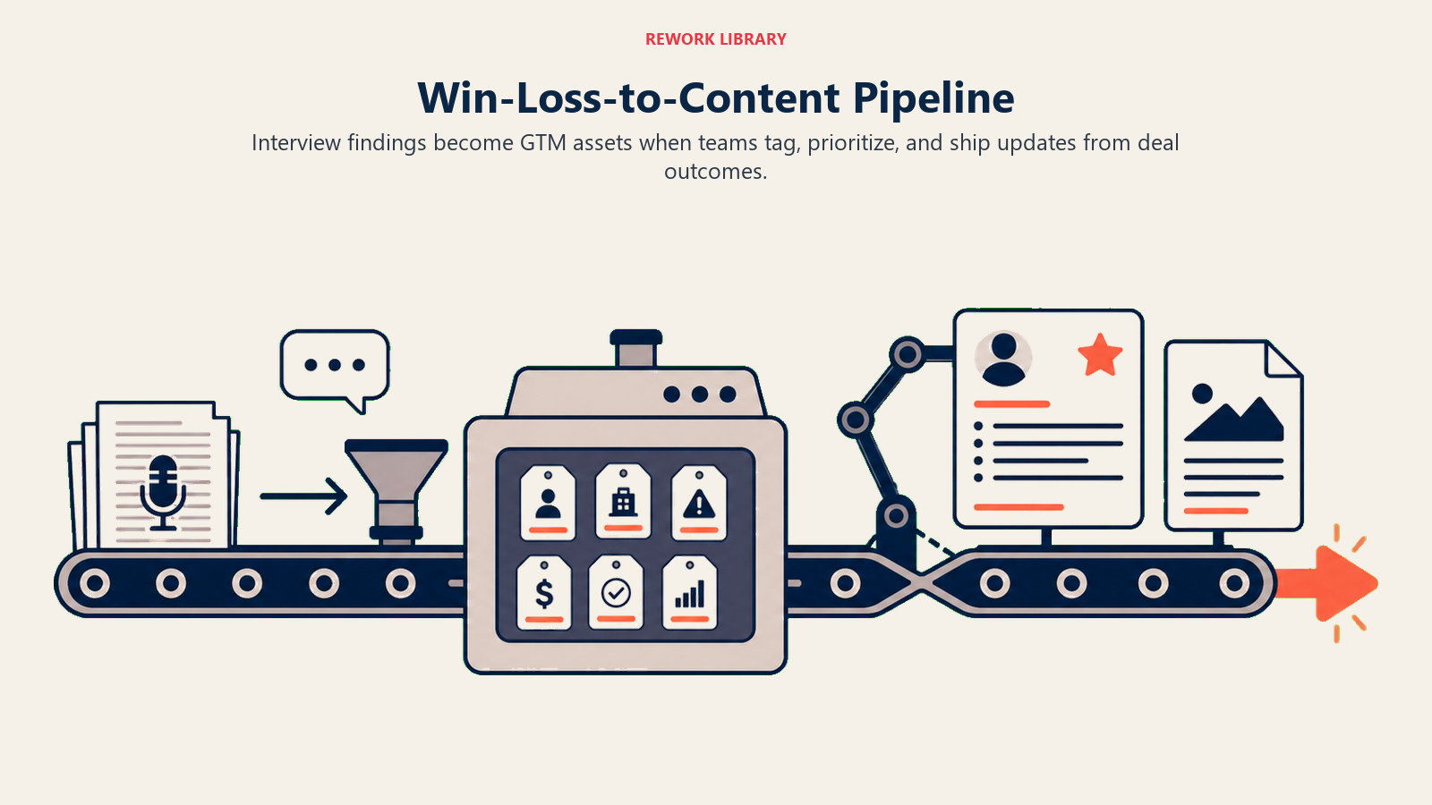 Win-Loss-to-Content Pipeline visual using win-loss pipeline conveyor