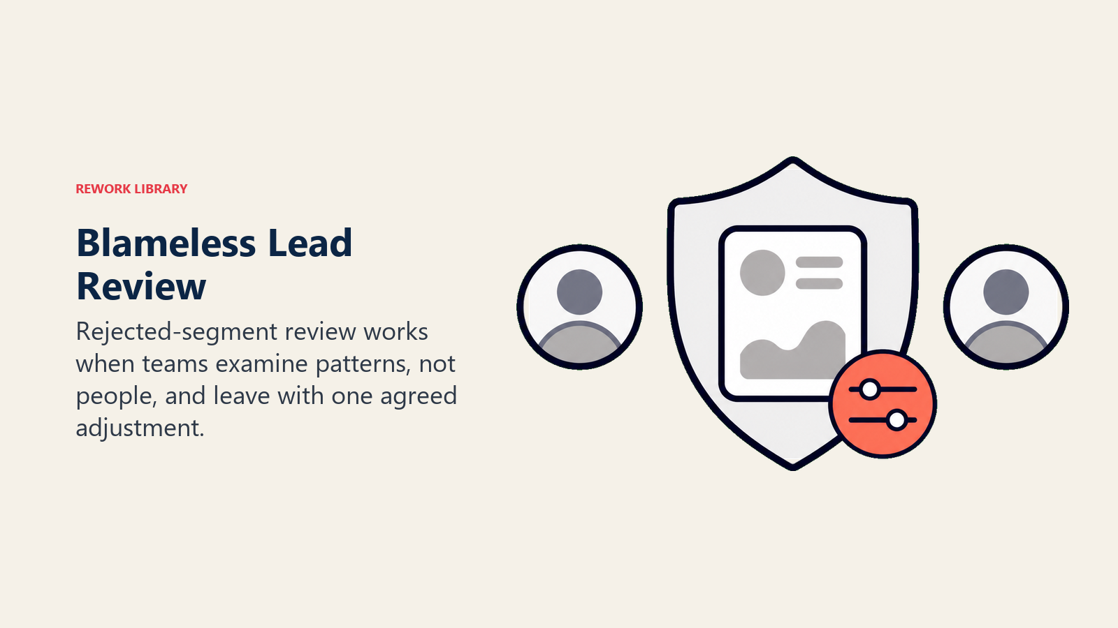 Blameless lead review shown as evidence protected by a calm discussion shield