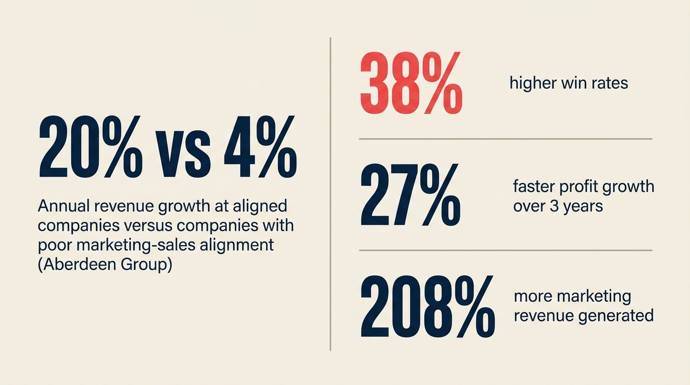 20% revenue growth gap between aligned and misaligned teams
