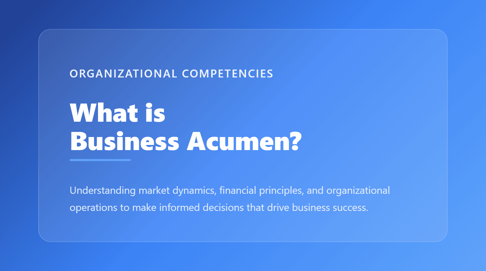 Business Acumen