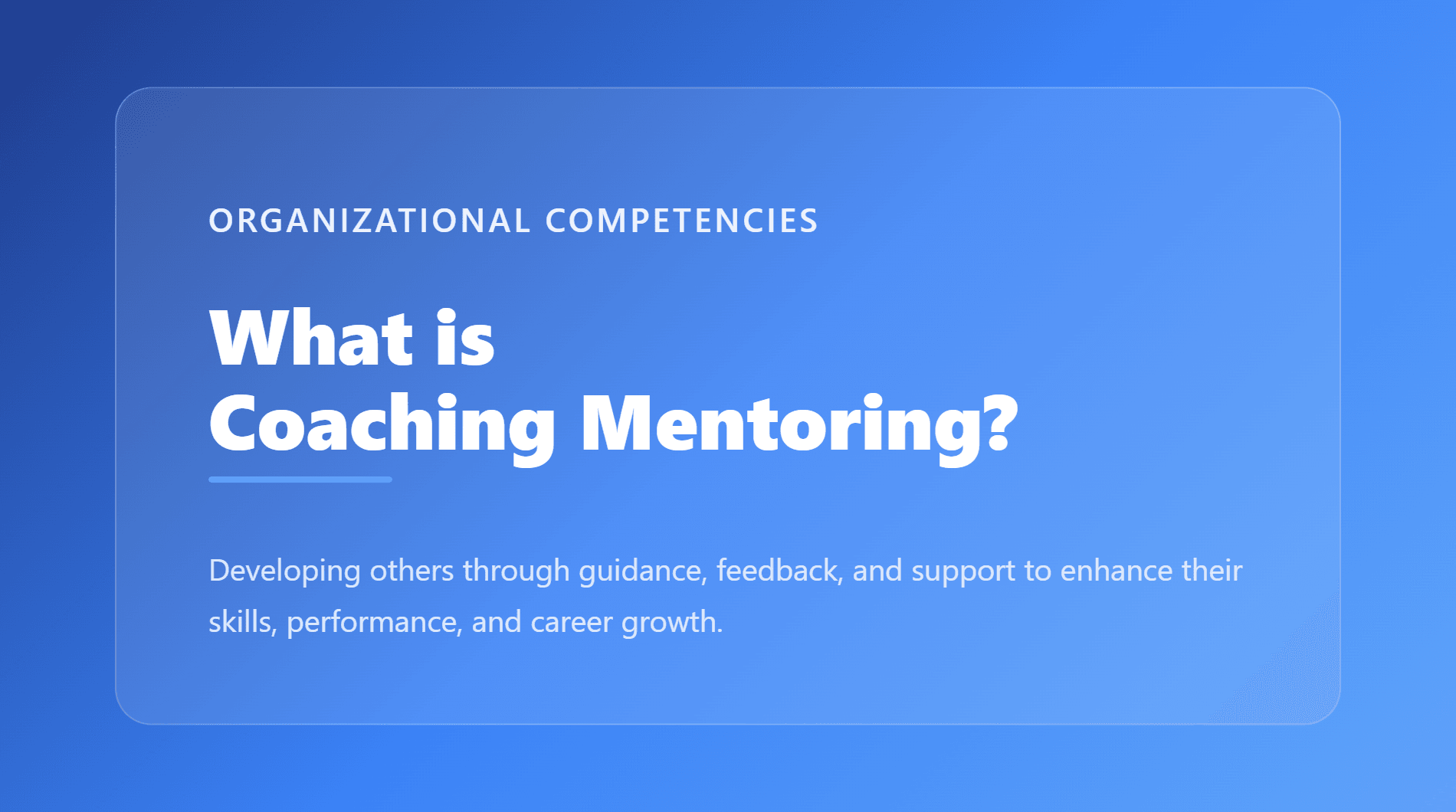 Coaching and Mentoring