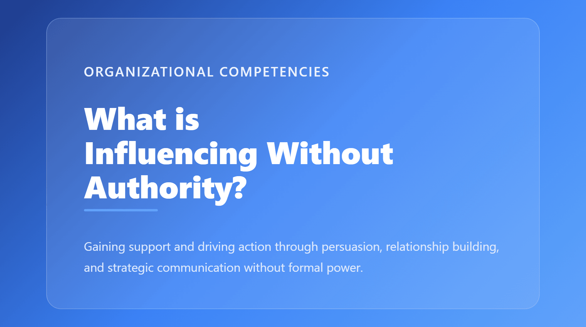 Influencing Without Authority