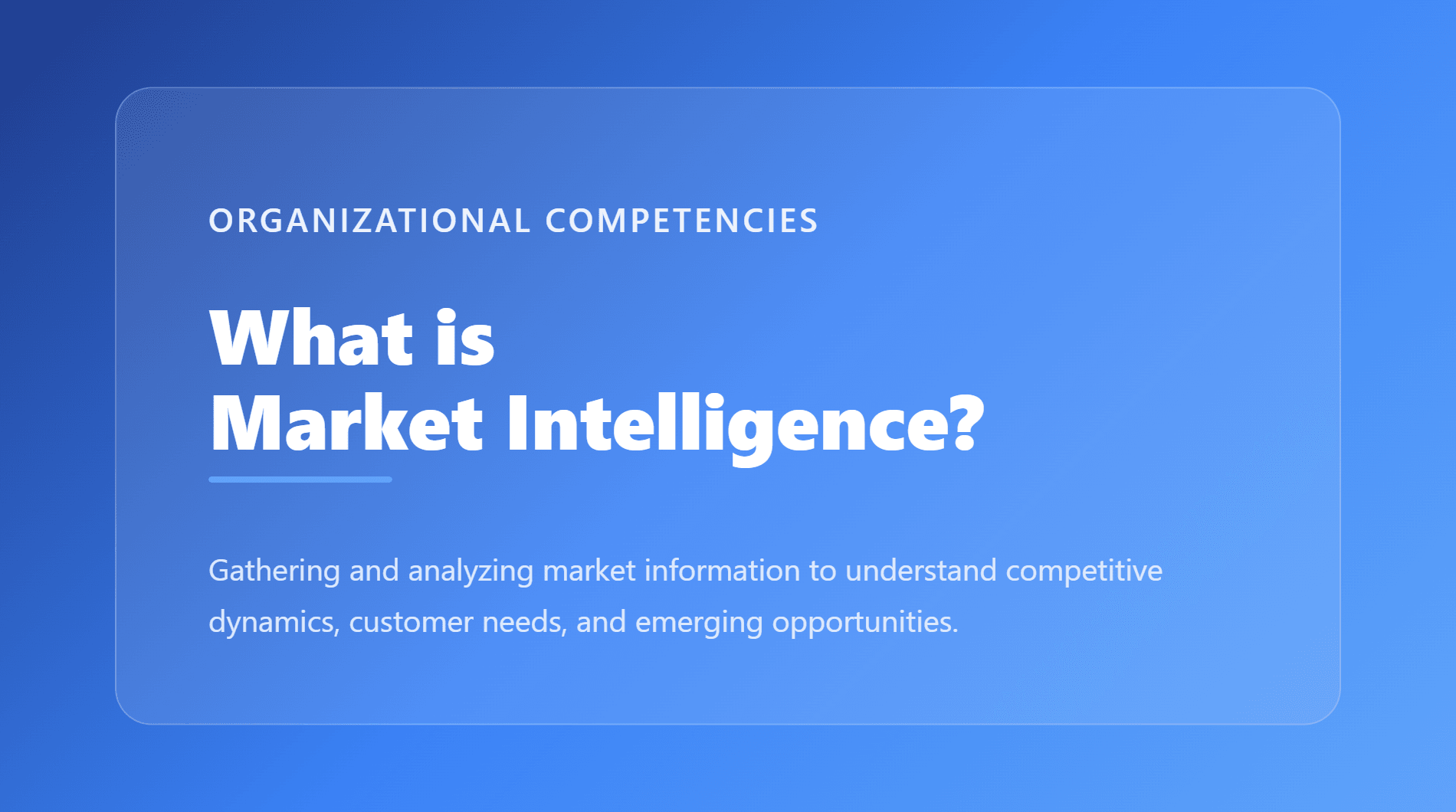 Market Intelligence