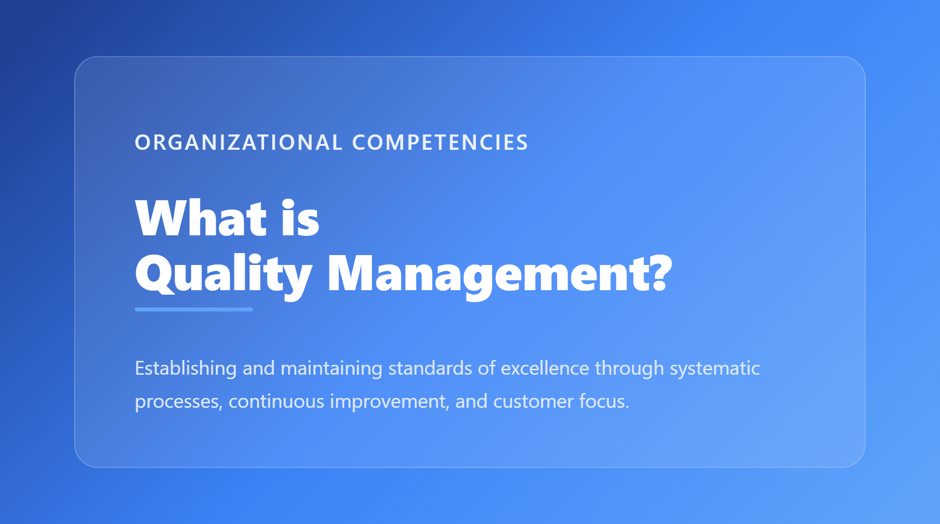 Quality Management
