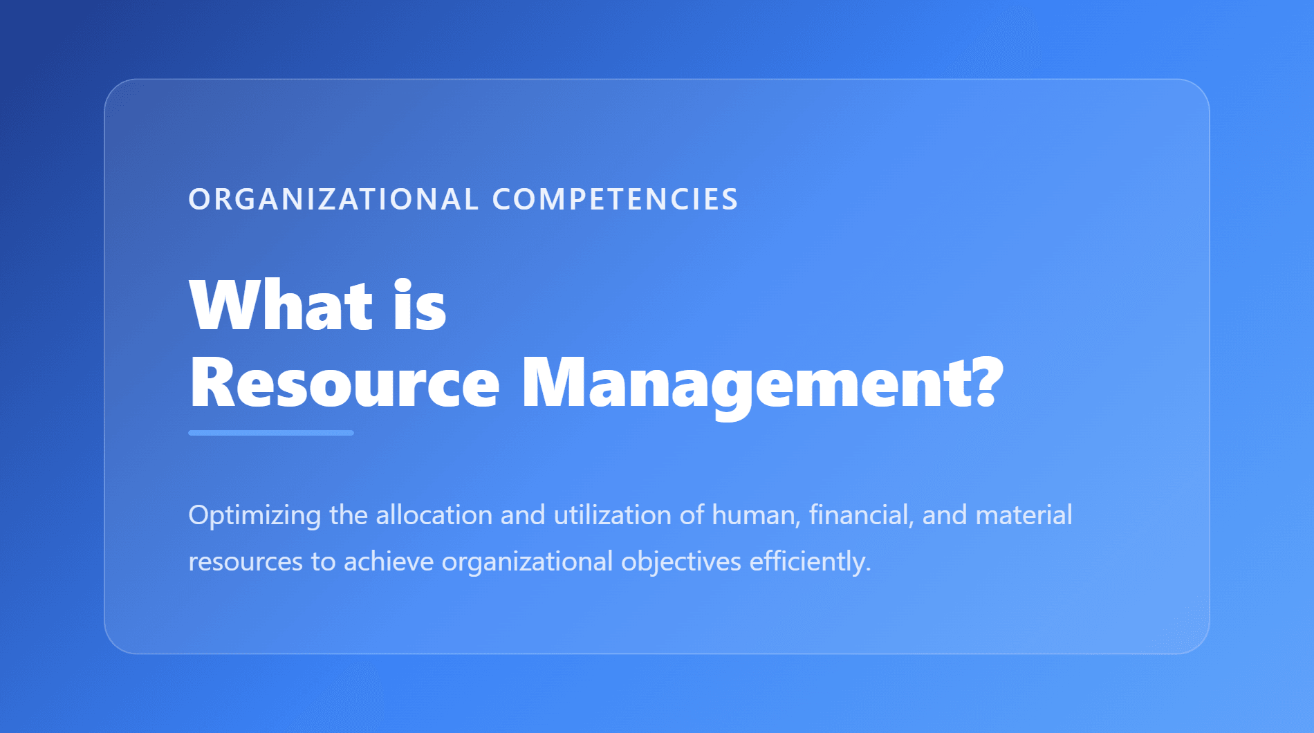 Resource Management