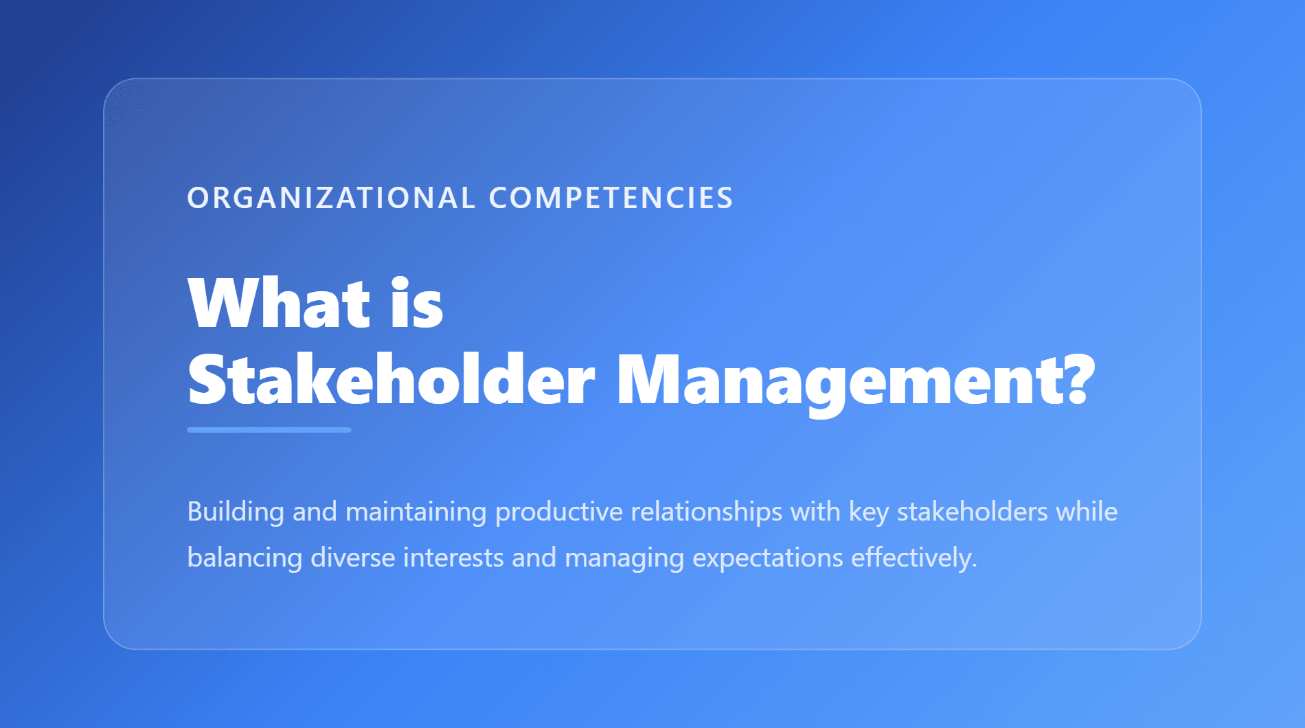 Stakeholder Management