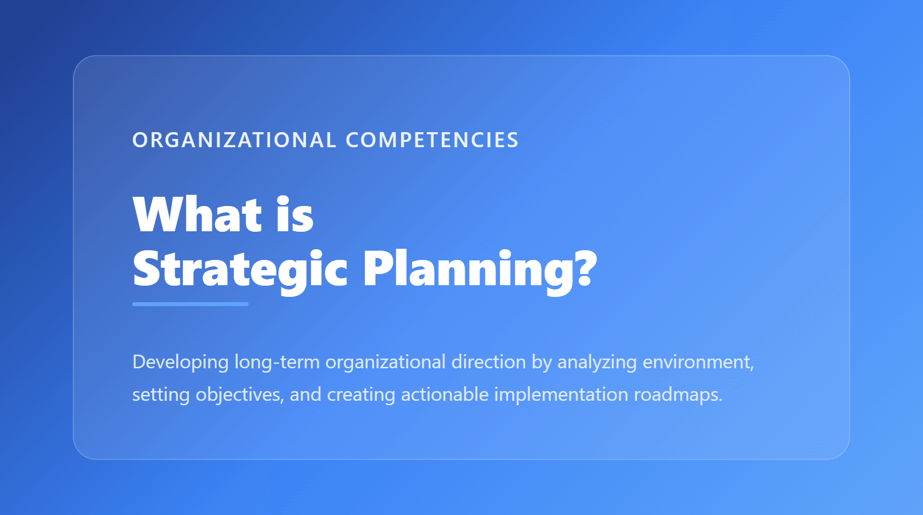 Strategic Planning