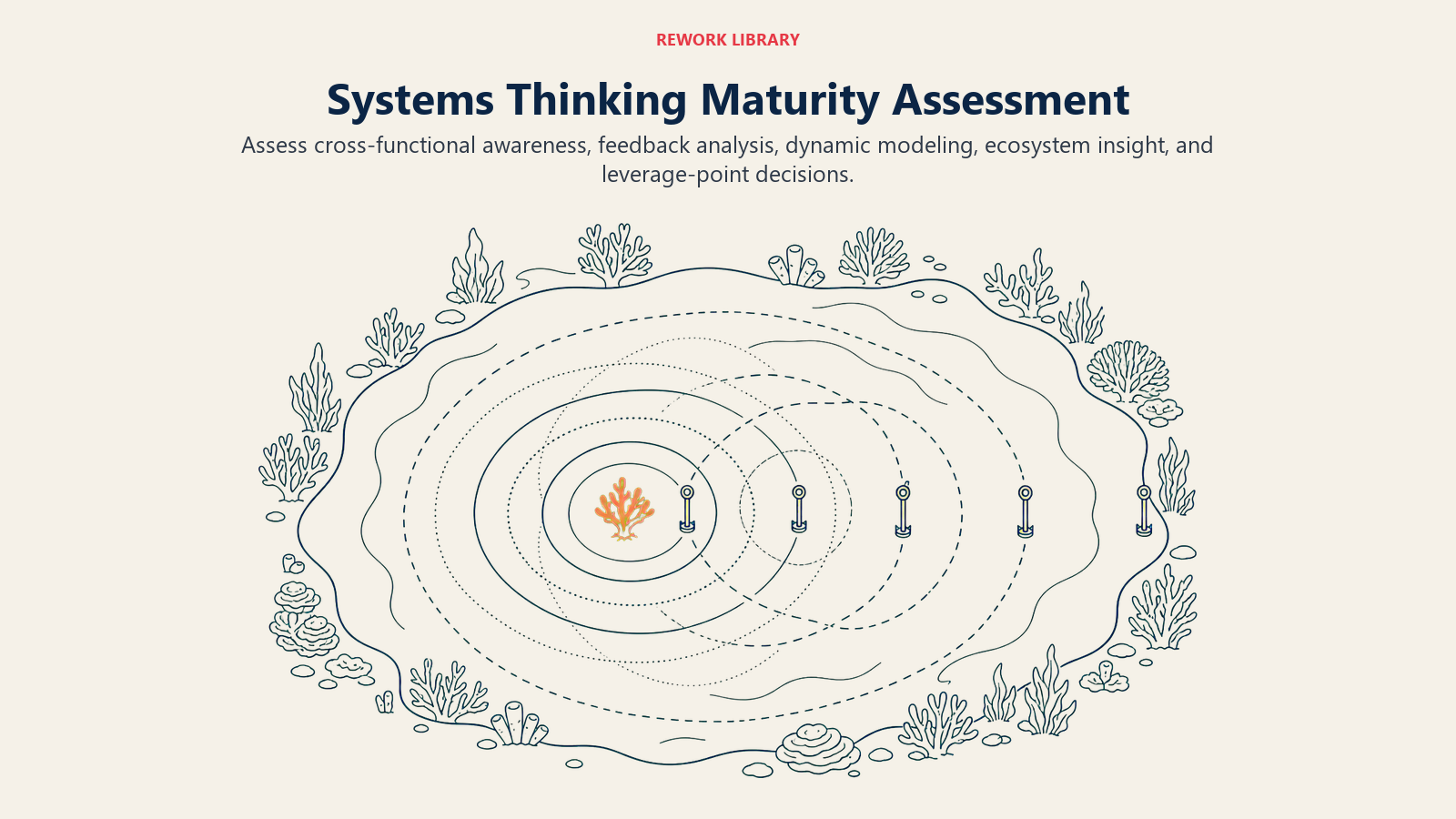 Systems thinking maturity assessment using feedback, modeling, ecosystem insight, and leverage-point decisions