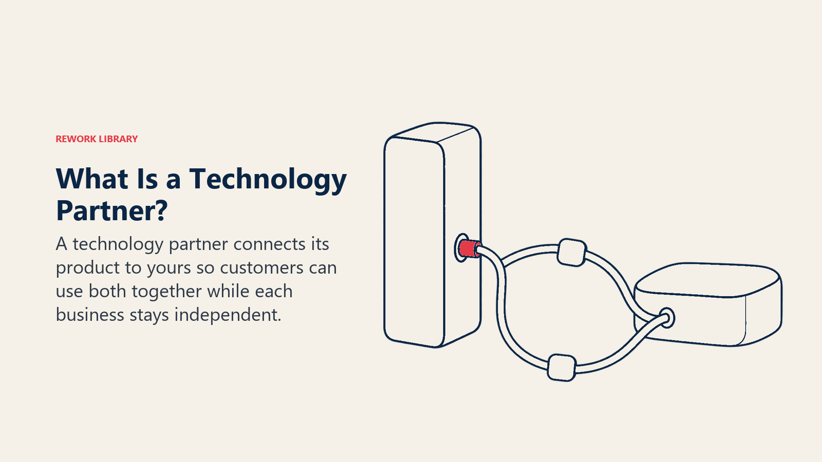 Qué es un socio tecnológico: dos productos distintos intercambian datos a través de un conector sin fusionarse en una sola empresa.