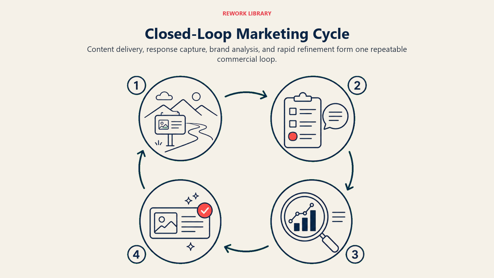 Closed-Loop Marketing Cycle illustrated with four-step closed detailing loop