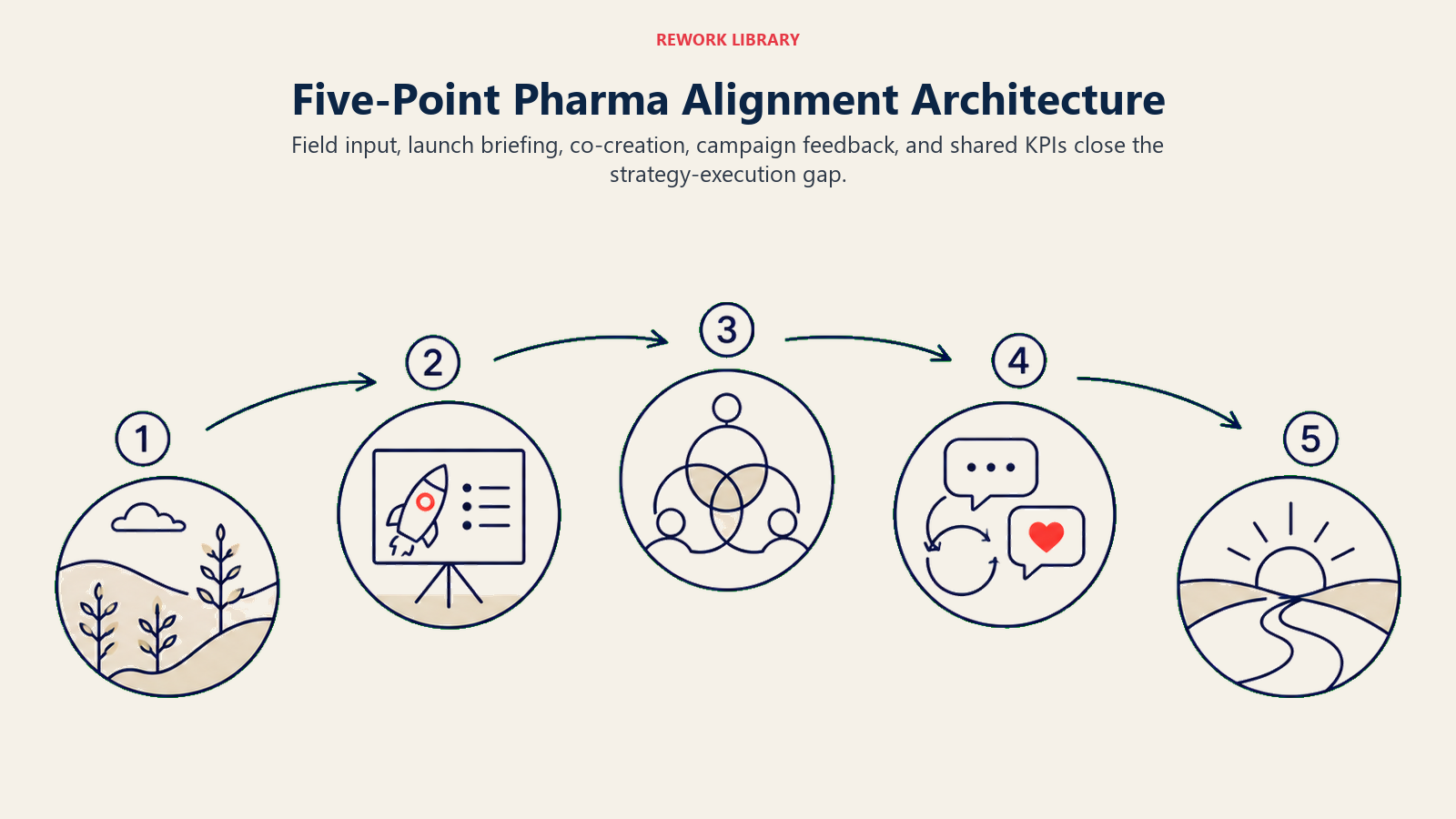 Five-Point Pharma Alignment Architecture illustrated with five-point alignment architecture