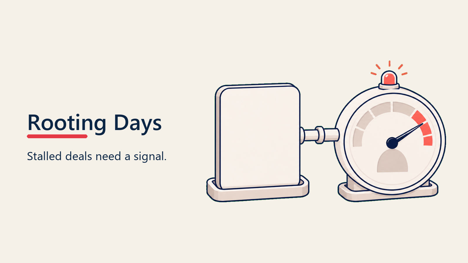 Timer gauge attached to a stationary blank deal card with a stall light