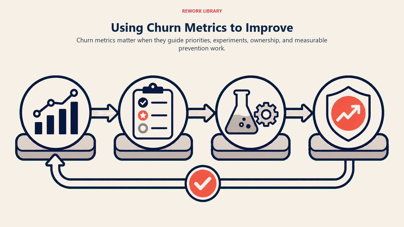 Using Churn Metrics to Improve shown as metric-to-improvement operating loop
