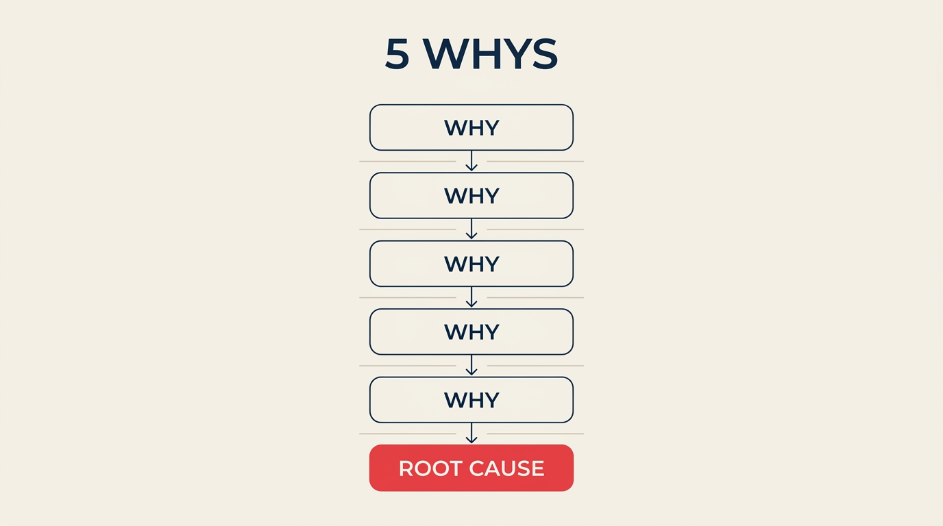 5 Whys root cause analysis five-level cascade diagram