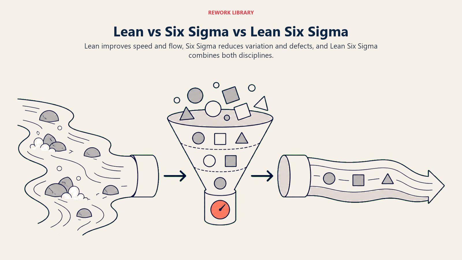 Lean compared with Six Sigma and Lean Six Sigma