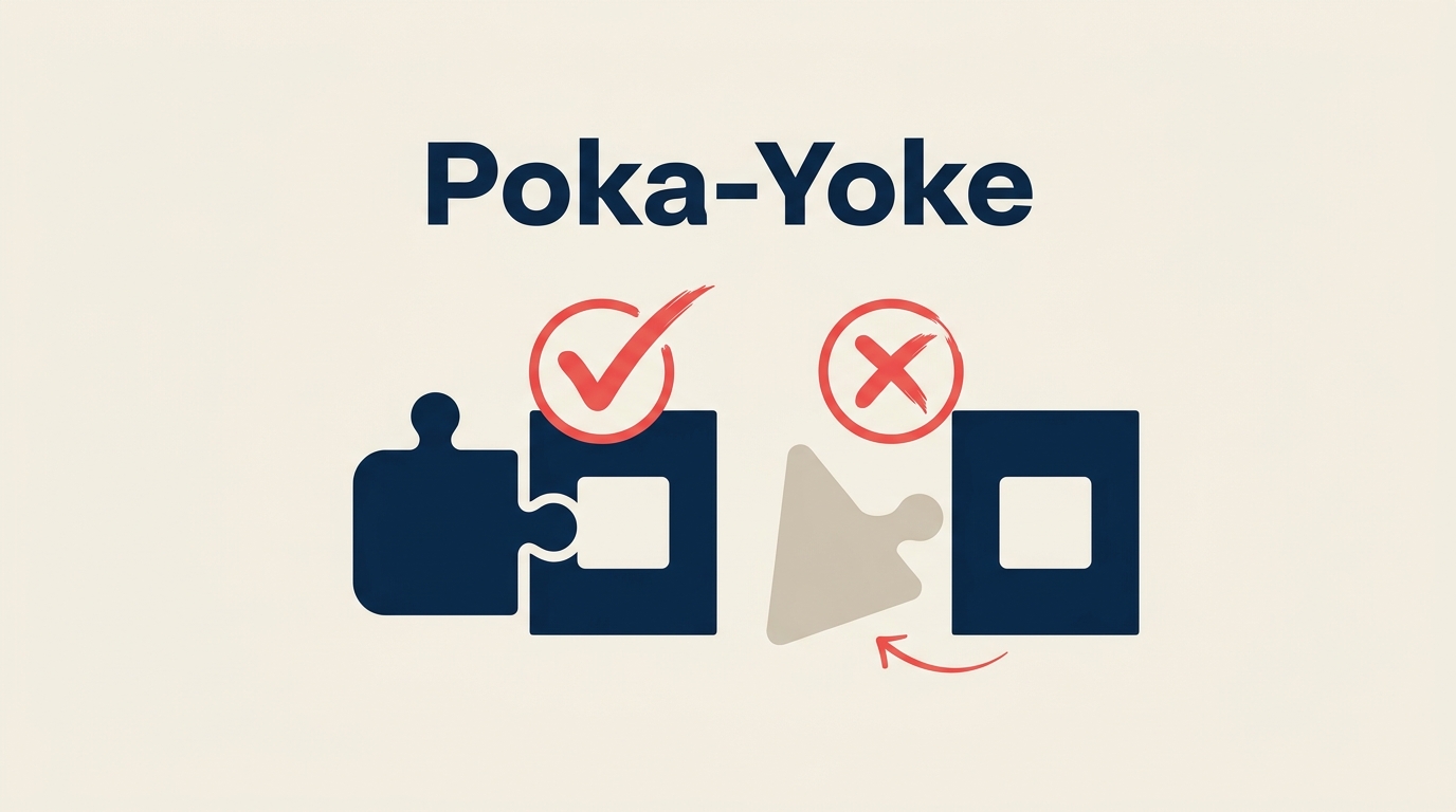 Poka-yoke mistake-proofing where a part only fits the correct slot