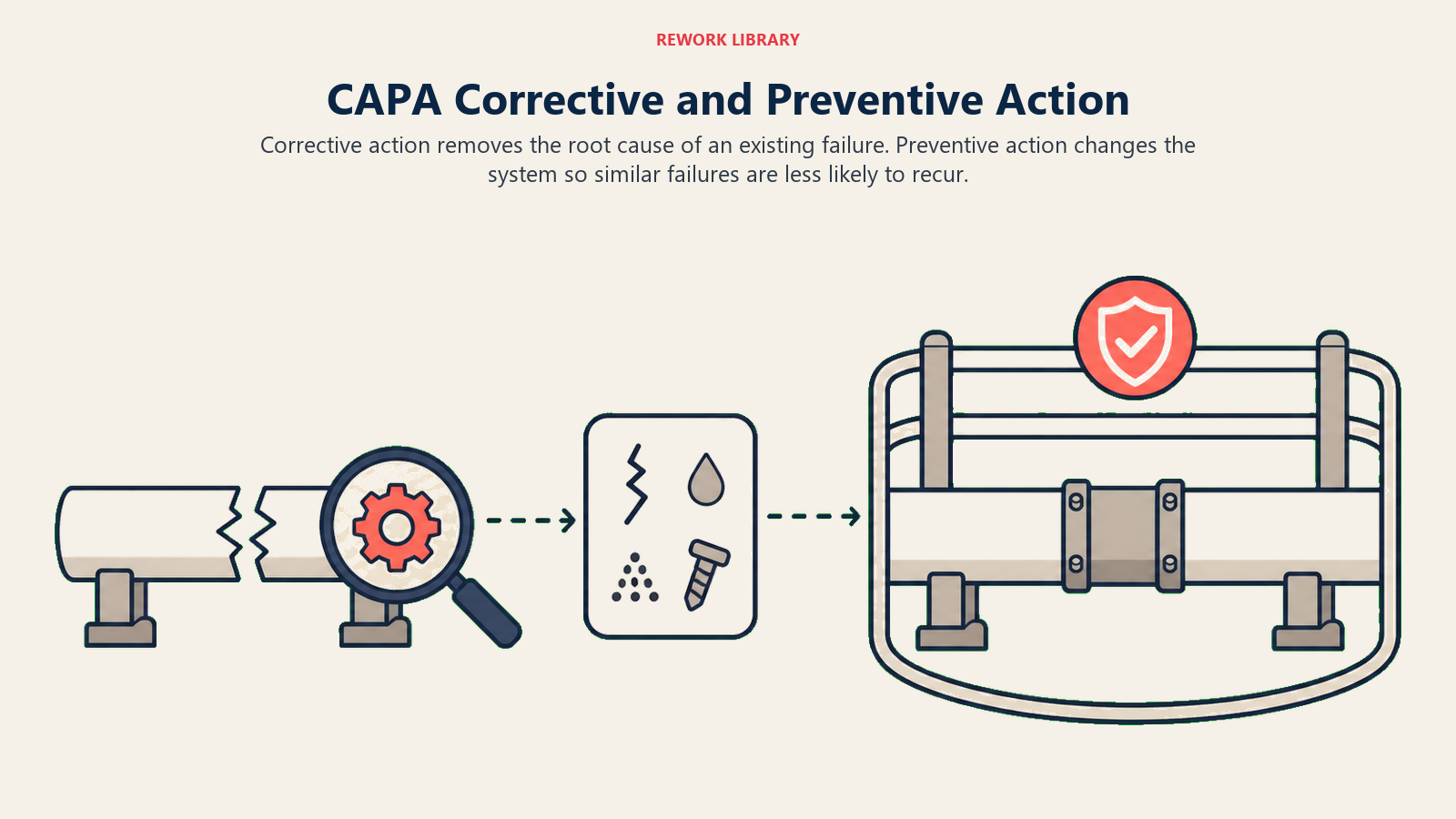 CAPA route from correcting a root cause to preventing recurrence