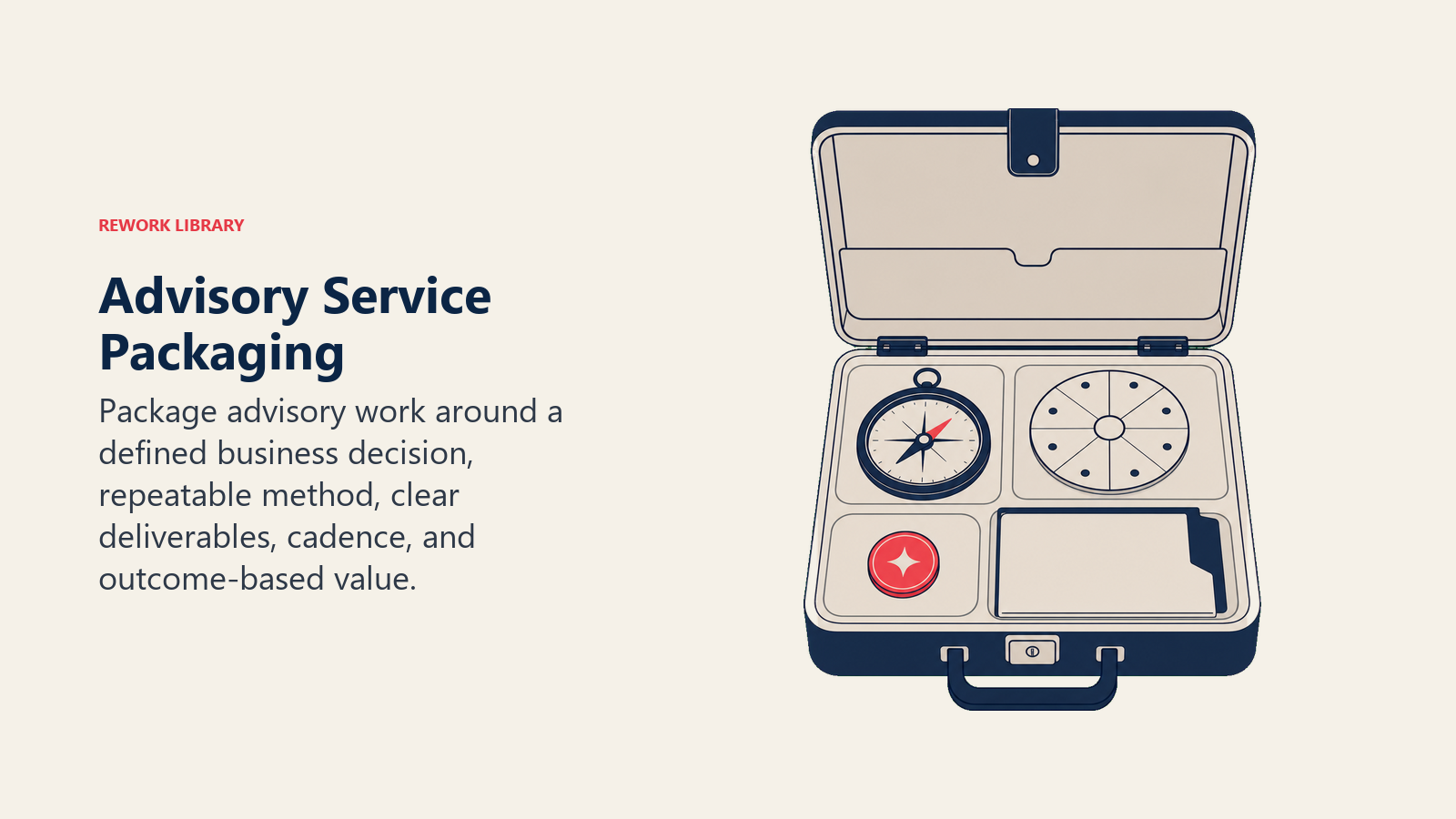 Advisory Service Packaging illustrated as artifact_still_life
