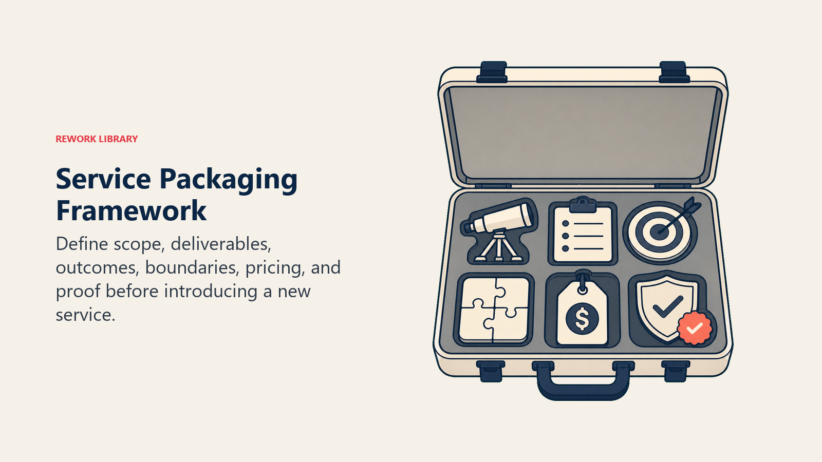Service Packaging Framework illustrated with service packaging case