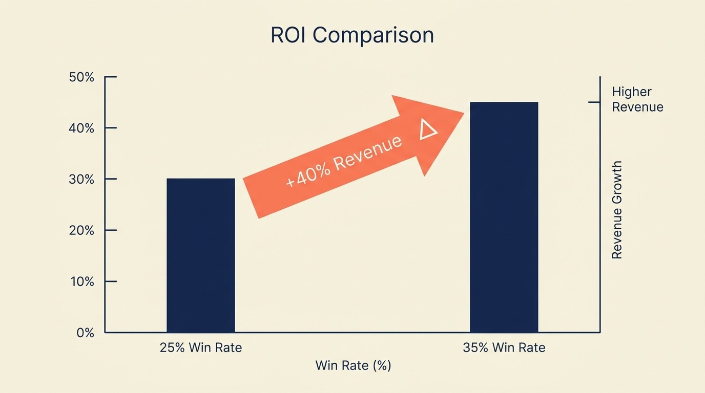 Win rate improvement levers from loss analysis, qualification, differentiation to references and post-decision learning